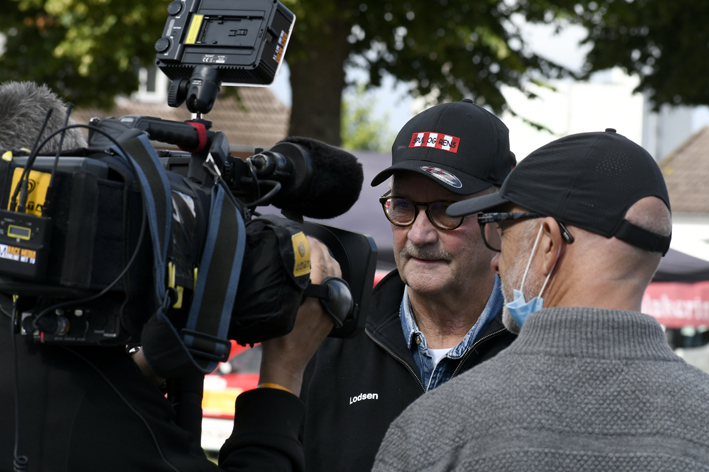 Før starten blev John Frederiksen interviewet til fjernsynet.
(Foto: specialpress@gmail.com)